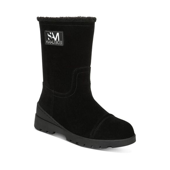 NWT SAM EDELMAN Womens Black 1" Platform Kaylie Wedge  Leather Snow Boots 6 M - Picture 1 of 5